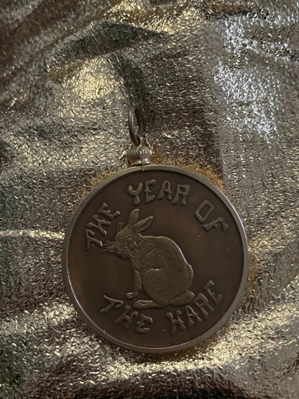 Year of the Hare Pendant Necklace - Silver-Tone Charm. Rare find